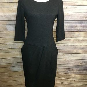 Calvin Klein Stretchy Wool Blend Zip Back Dress
